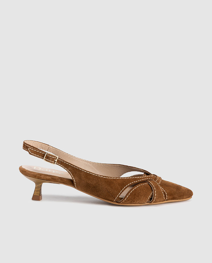 Zapato destalonado tacon bajo piel serraje basket mogano modelo Watson Dansi 8320 1