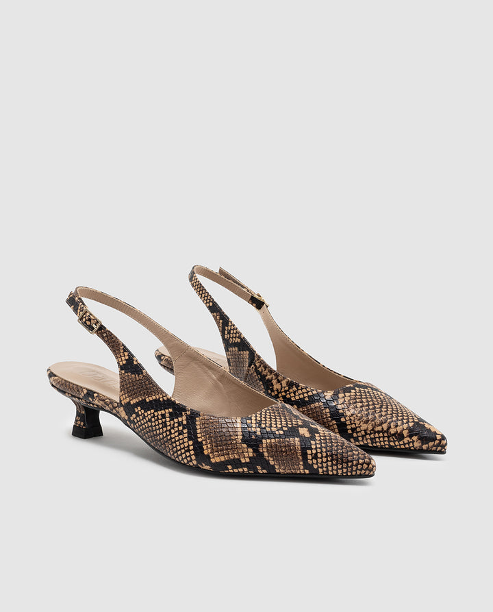 Zapato destalonado mujer tacon bajo piel cheroke arena modelo Jade Dansi 8355 3