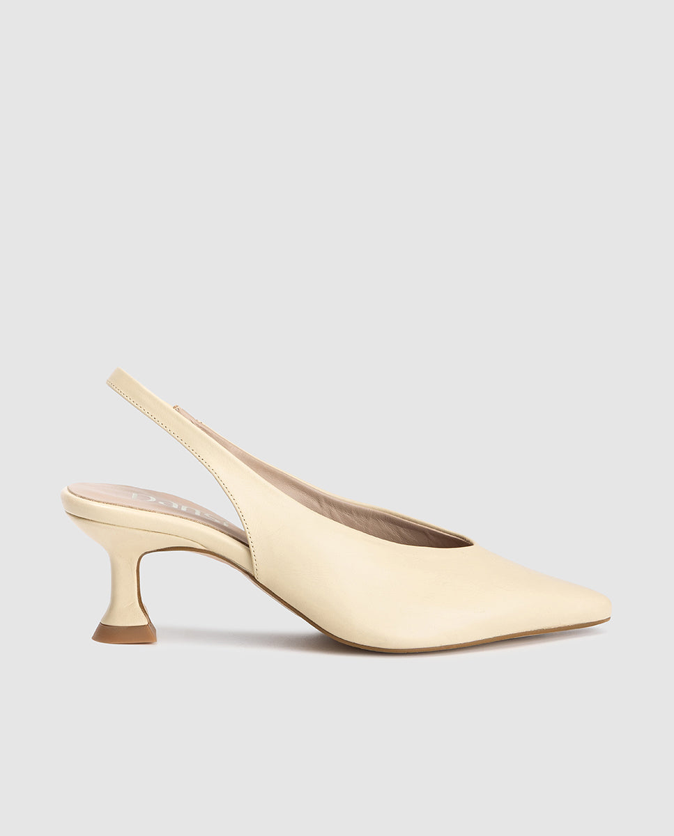 Zapato destalonado mujer piel mestizo vainilla tacon escultural modelo Bruni Dansi 8413B 1