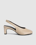 Zapato destalonado mujer piel mestizo taupe tacon bloque 5,5 cm modelo Aria Dansi 8440 1